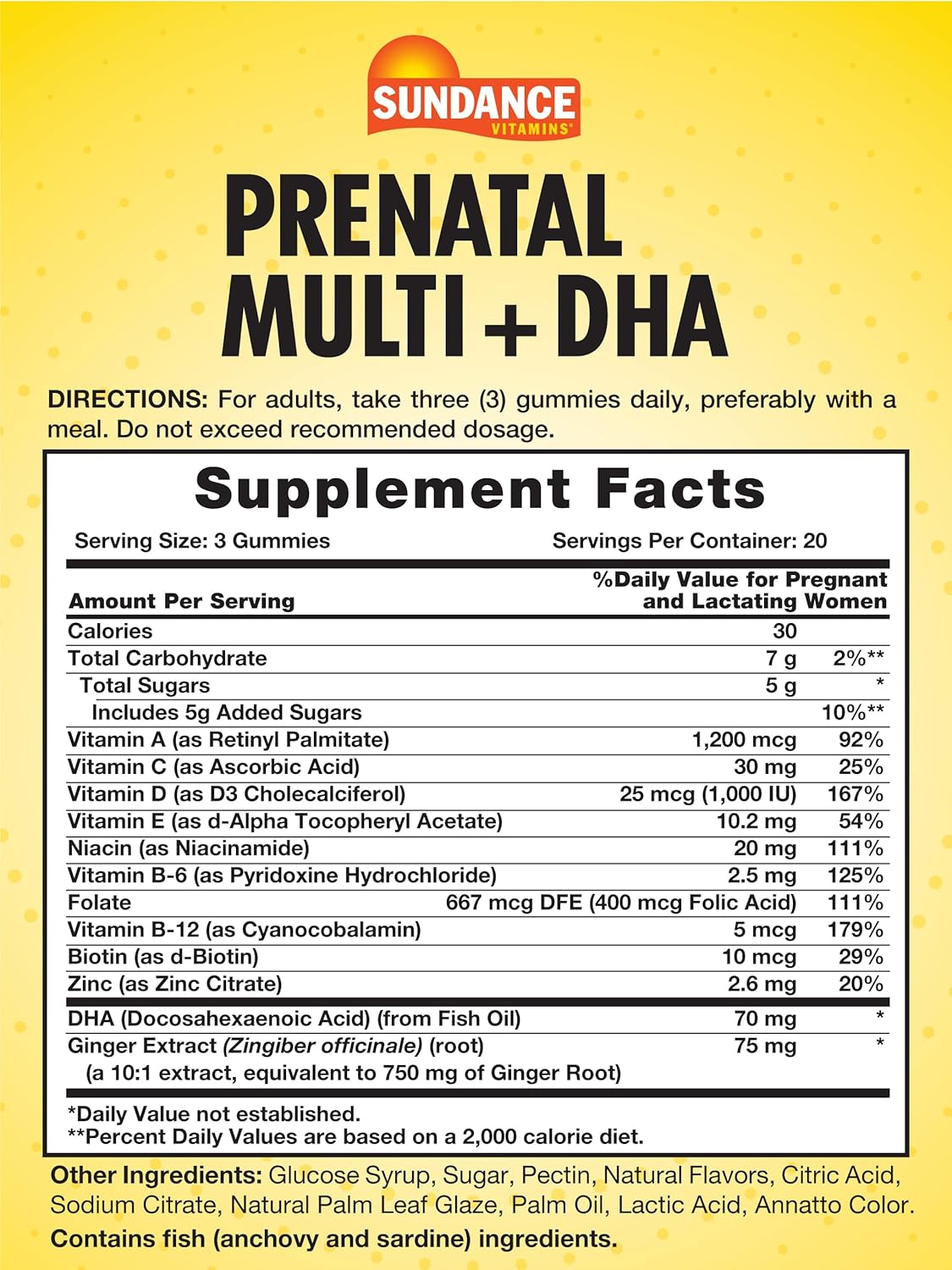 Sundance Prenatal Gummy Vitamin for Women | with DHA & Folate | 60 Count | Fruit Flavor | for Use Before, During, and After Pregnancy | Non-GMO & Gluten Free Supplement - Image 2