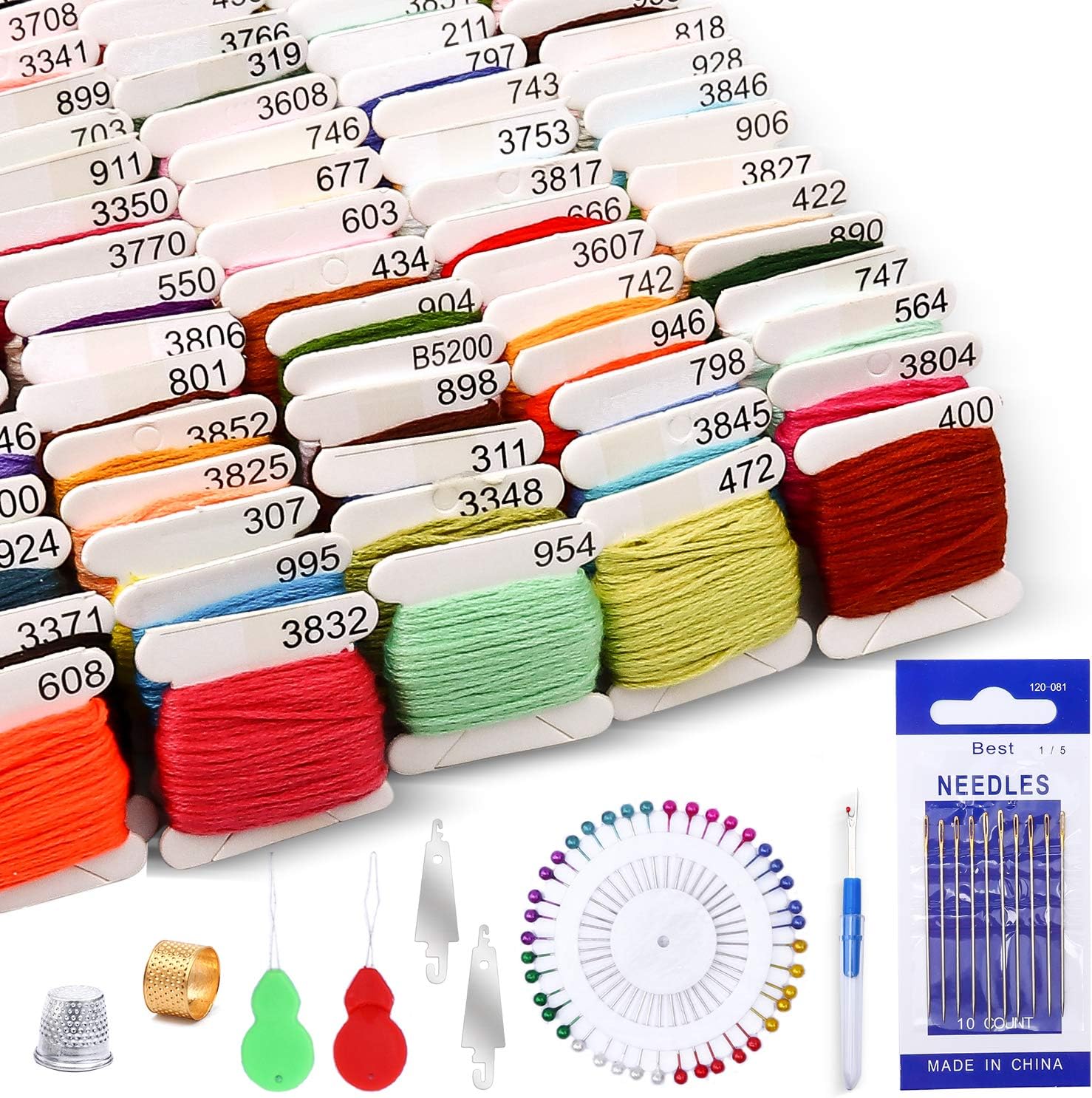LOVIMAG 157 PCS of Highquality rainbowcolored Embroidery Floss Cotton thread set