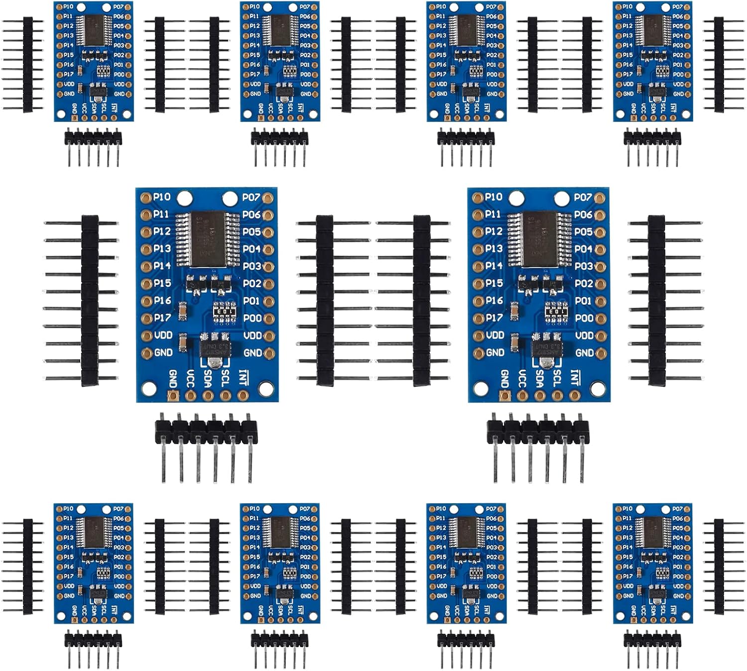 10Pcs PCF8575 IO Expander Board Module I2C to 16 IO Extension Module I2C Communication Control 16 bit SMBus I/O Ports