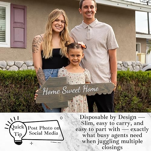 Miniatura 4 de Letrero de venta de bienes raíces  Extra grande en forma de llave  Doble cara  Accesorios para fotos de bienes raíces para agentes y propietarios de