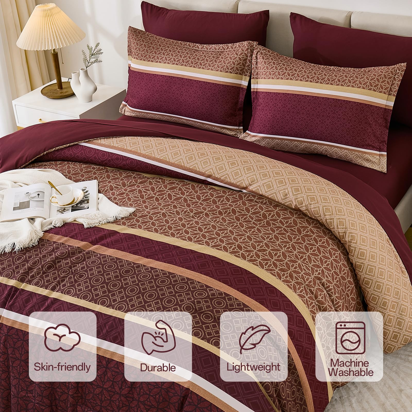 WONGS BEDDING Gestreiftes Schmusetuch Set 7-teilig Schmusetuch Bettwäscheset-YS01AB091314Q7U-A