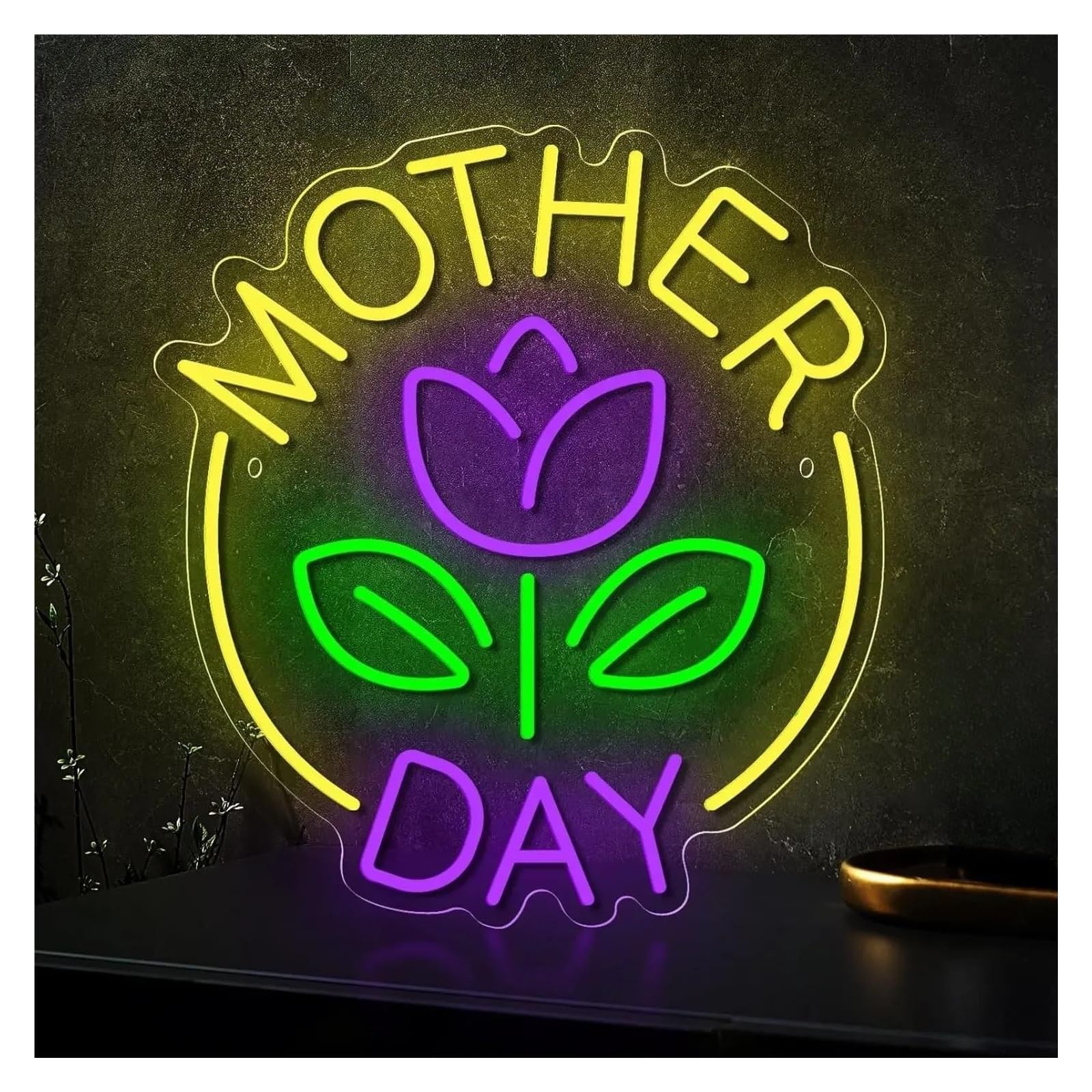 LEMST Signs Lamp Mother Day Neon Sign Light Dimmable USB Powered for Holiday Birthday Party Home Wall Hanging Decor 36cmx40cm