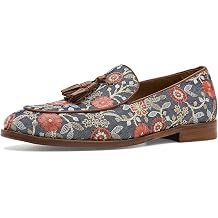 TAFT Mens Tommy tassel dress loafer genuine leather jacquard fabric upper cushioned insole