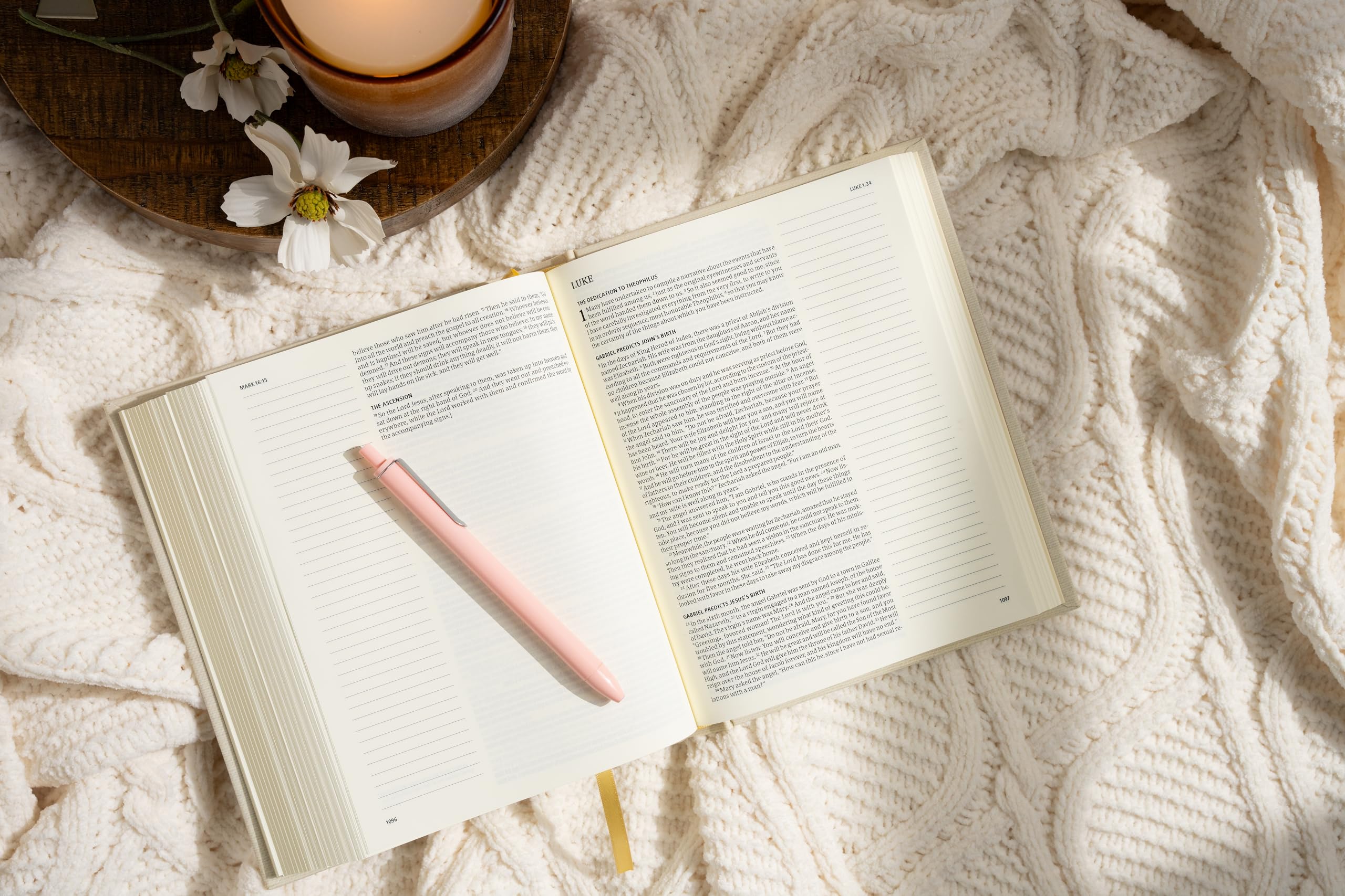 CSB Notetaking Bible, Floral Cloth Over Board, Black Letter, Wide Margins, Journaling Space, Single-Column, Reading Plan, Easy-to-Read Bible Serif Type - Image 4