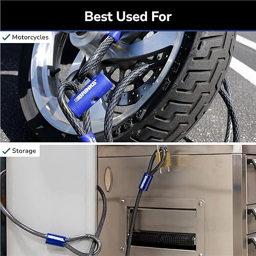 Miniatura 4 de BRINKS - Cable de lazo trenzado de acero comercial de 7 pies x 58 pulgadas - Envoltura de vinilo resistente para protección contra la corrosión,