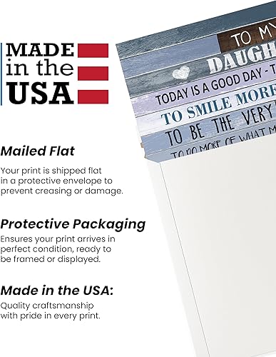 Miniatura 3 de AMERICAN LUXURY GIFTS Arte de pared tipográfico moderno con texto en inglés "To My Daughter I Love You From Dad" (To My Daughter I Love You From