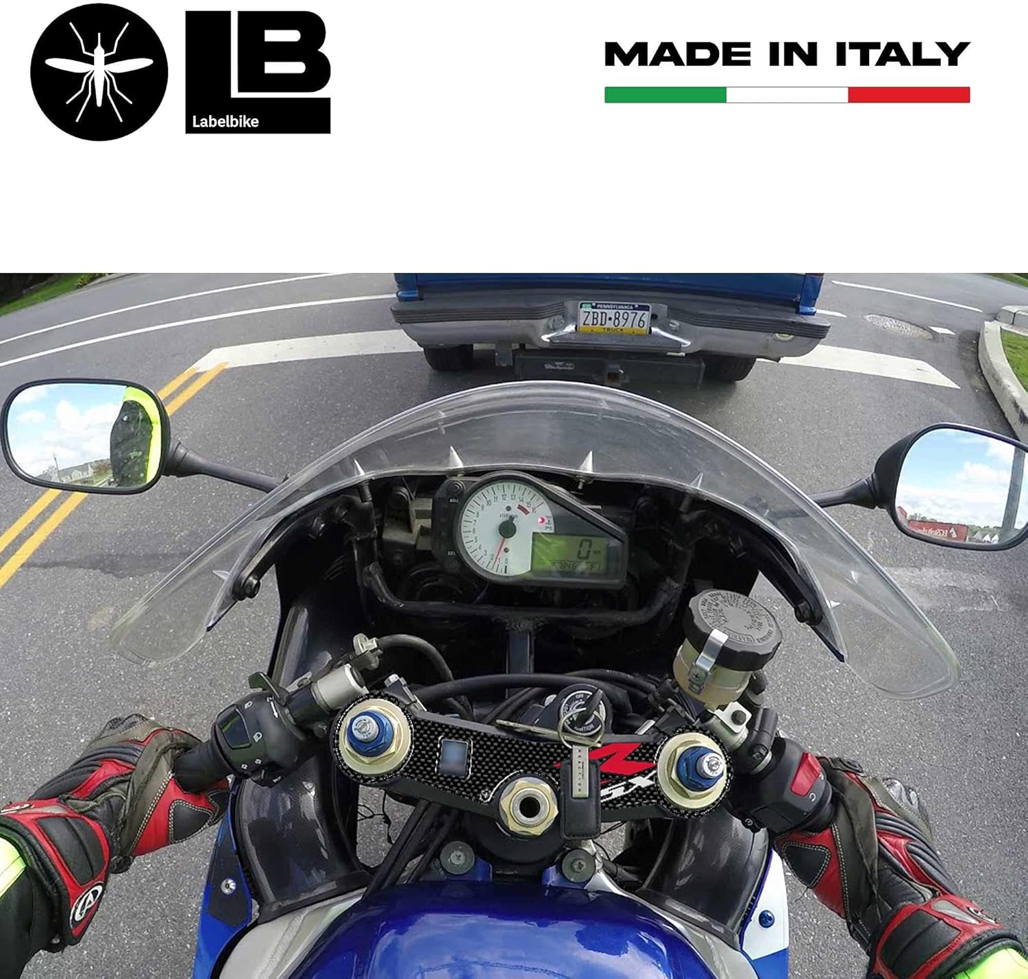 labelbike - 3D Sticker Motorcycle Steering Fork Plate Protection and Decoration in Resin Compatible with Suzuki 600 GSXR 2000-2003