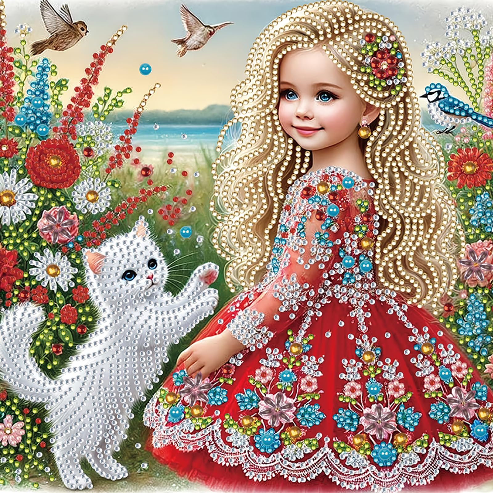 Kexpery 5D Partial Diamond Painting Bird with Special Shapes for Easy DIY Wall Decoration for Adults Beginners