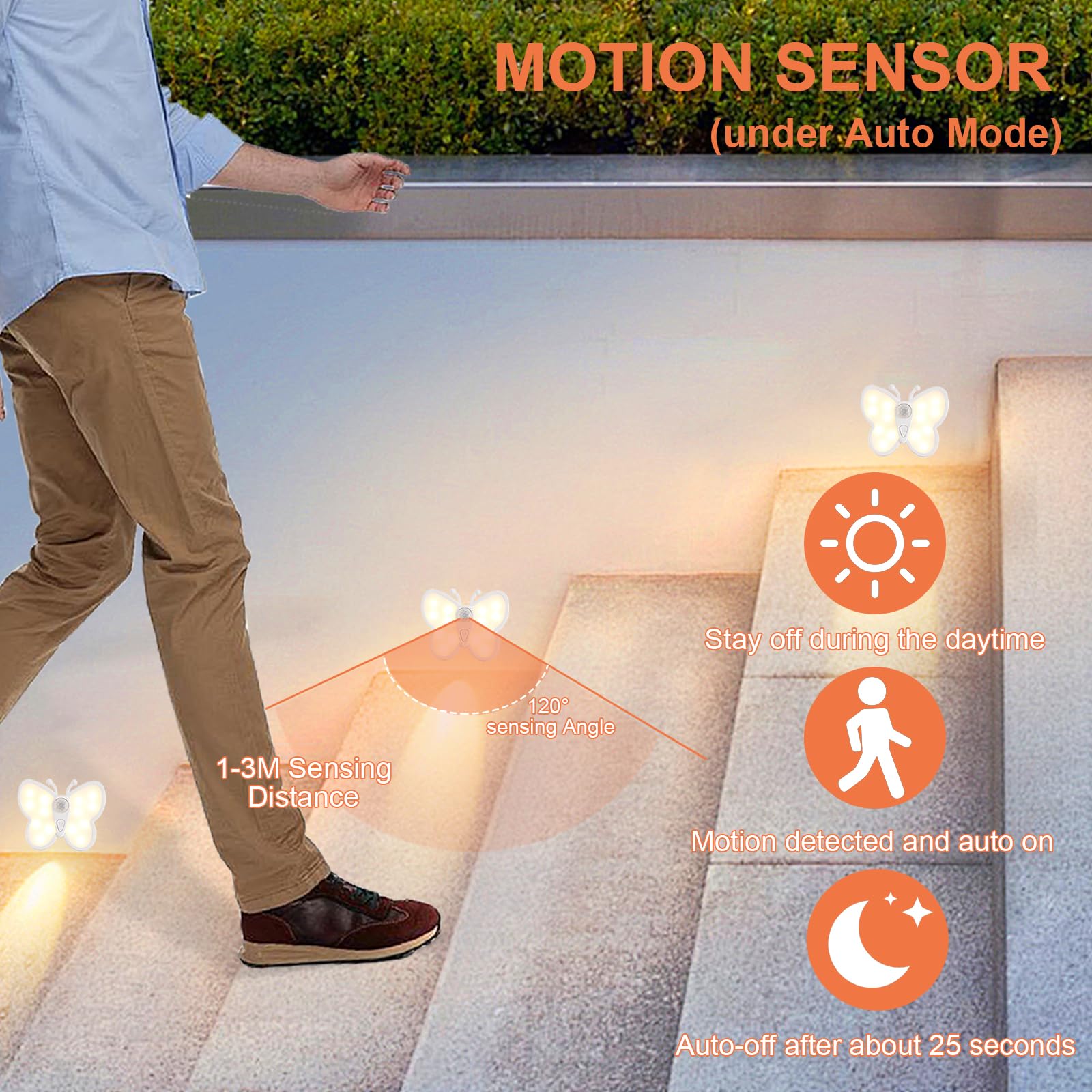 LED Nachtlicht mit Bewegungsmelder,USB Wiederaufladbar Nachtlampe mit 3 Farbmodi,Nachtlicht Dimmbar für Flur, Treppe, Toilette, Bad, Kinderzimmer (4)