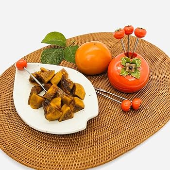 Amazon | 柿フルーツピックセット 柿型 和風 フルーツ おやつ 便利な