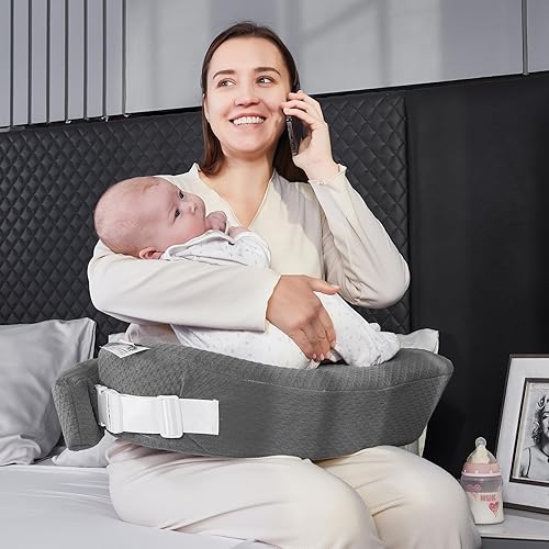 Miniatura 8 de Almohada de lactancia - Deluxe Original para lactancia materna, alimentación con biberón, soporte ergonómico esencial para mamá y bebé - Correa