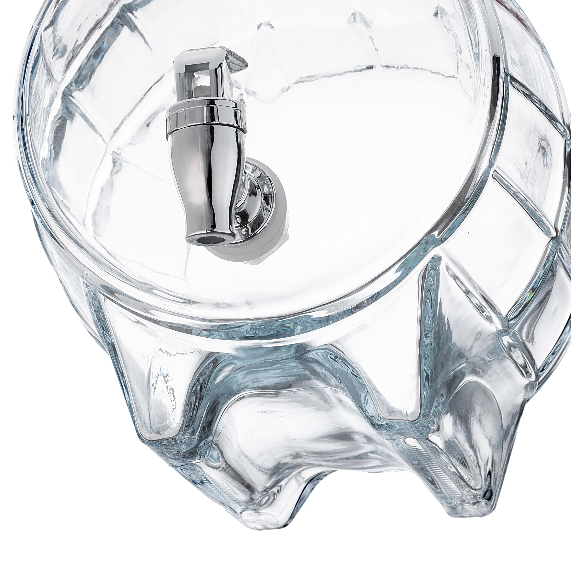 KADAX Barril de 5 litros con grifo y dispensador de bebidas transparente con base de madera