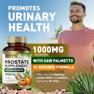 Built by Nature Prostate Supplement with Saw Palmetto - Advanced 3X Formula + Stinging Nettle and Pumpkin Seed Extract Urinary and Prostate Health Support for Men - 120 Capsules