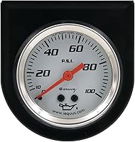 Equus 5244 2-Inch Mechanical Oil Pressure Gauge, 0-100 PSI, Backlit White Dial - Accurate Engine Monitoring