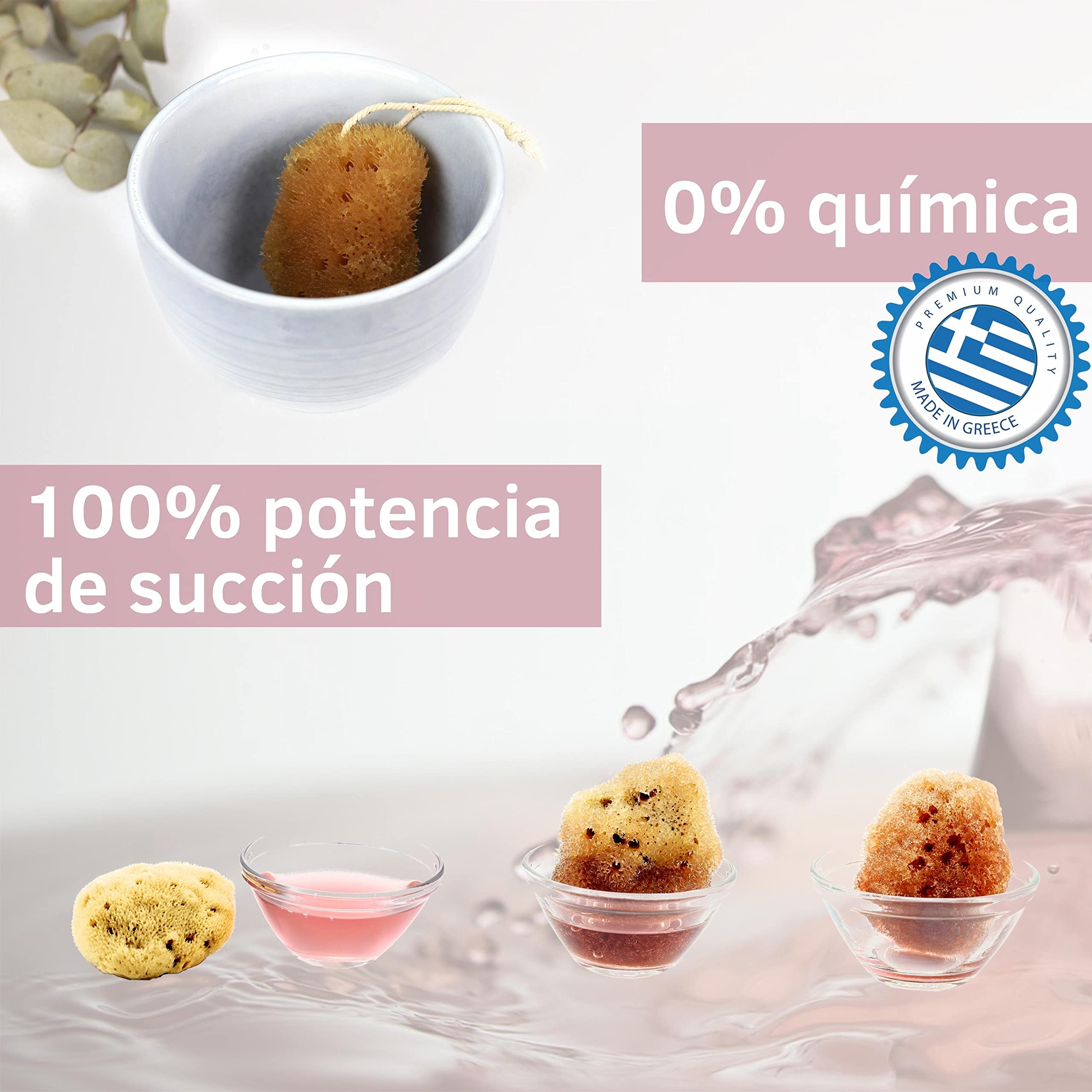 tom&pat® Esponja menstrual natural con hilo • alternativa a tampones • lavable y reutilizable • Dermatest excelente • caja hermética de viaje • calidad mediterránea Grecia (Talla M / 5 x 5-7 cm)