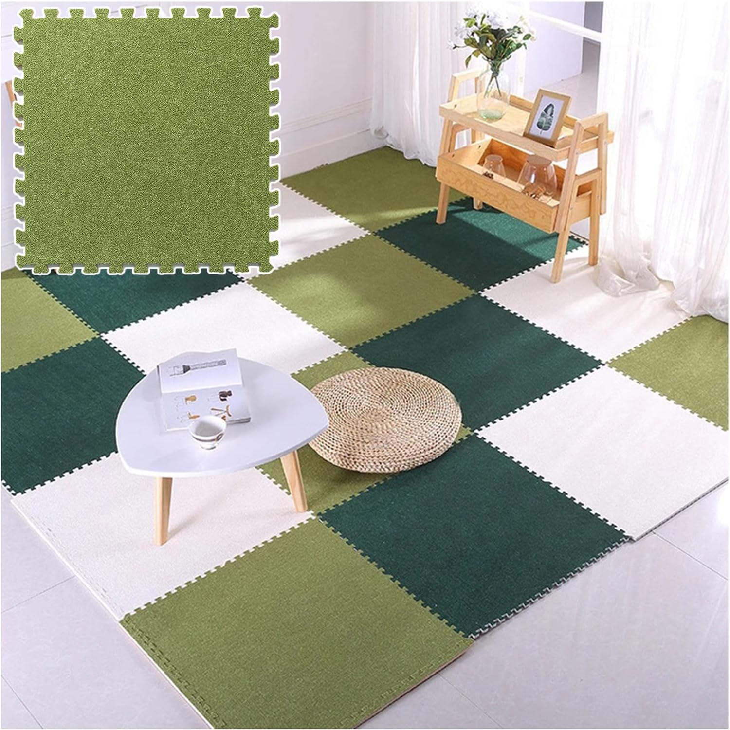10Pcs Interlocking Foam Mats,12" X 12" Puzzle Carpet Tiles
