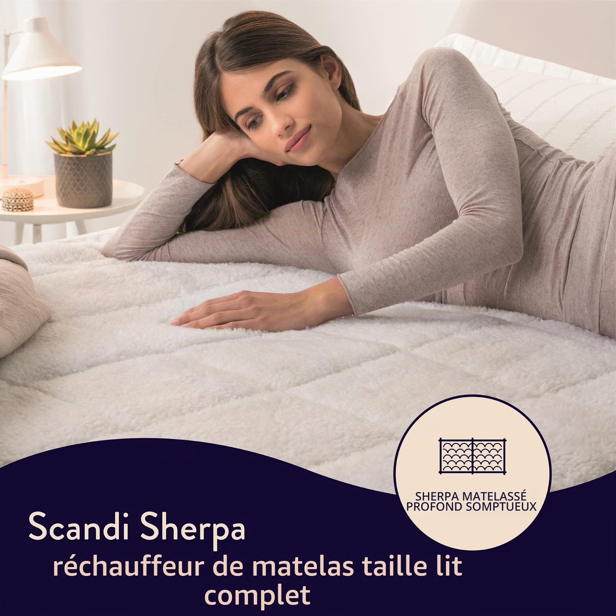Dreamland Intelliheat+ Couverture chauffante Rapide pour lit Double, 190 x 137 cm, Sangles élastiques, 1 contrôle, 6 réglages de température et minuteur, Lavable en Machine