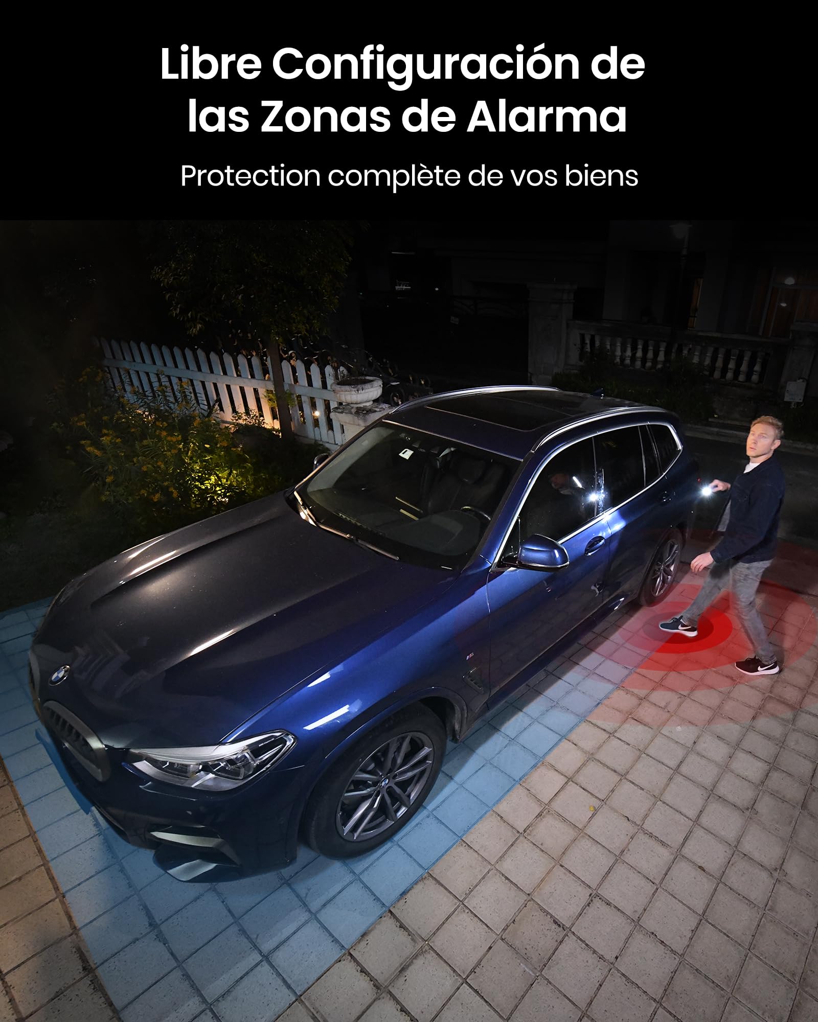 aosu Cámara de vigilancia Exterior 2K batería de 240 días 2 Kit Aosubase 32GB Local sin ABO cámara inalámbrica Sensor de Movimiento Alarma de luz y Sonido Audio bidireccional (2K 4-Set con Aosubase) | Autonomía de hasta 240 días, ultra gran angular, audio
