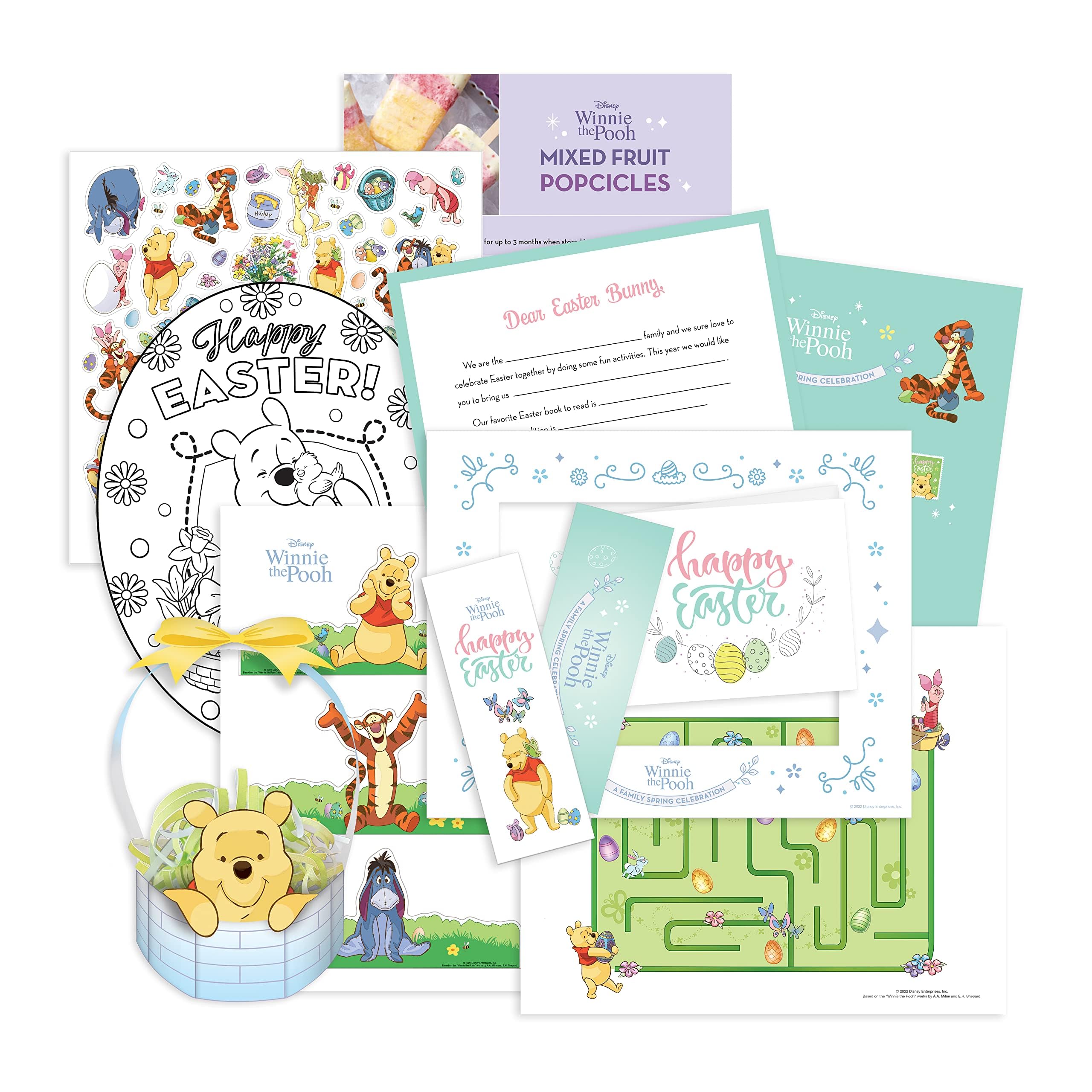 Disney Winnie the Pooh Easter Advent Calendar Box Set - with Storybook, 3D Tree with Ornaments, Egg Wrappers, Letters to the Easter Bunny, Easter Basket, And Family Activity Crafts