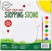 Vista 6 de Creative Roots Piedra de Mariquita de Mosaico, Incluye Piedra de Paso de Cerámica de 7 Pulgadas y 6 Pinturas Vibrantes, Kit de Piedra de Paso