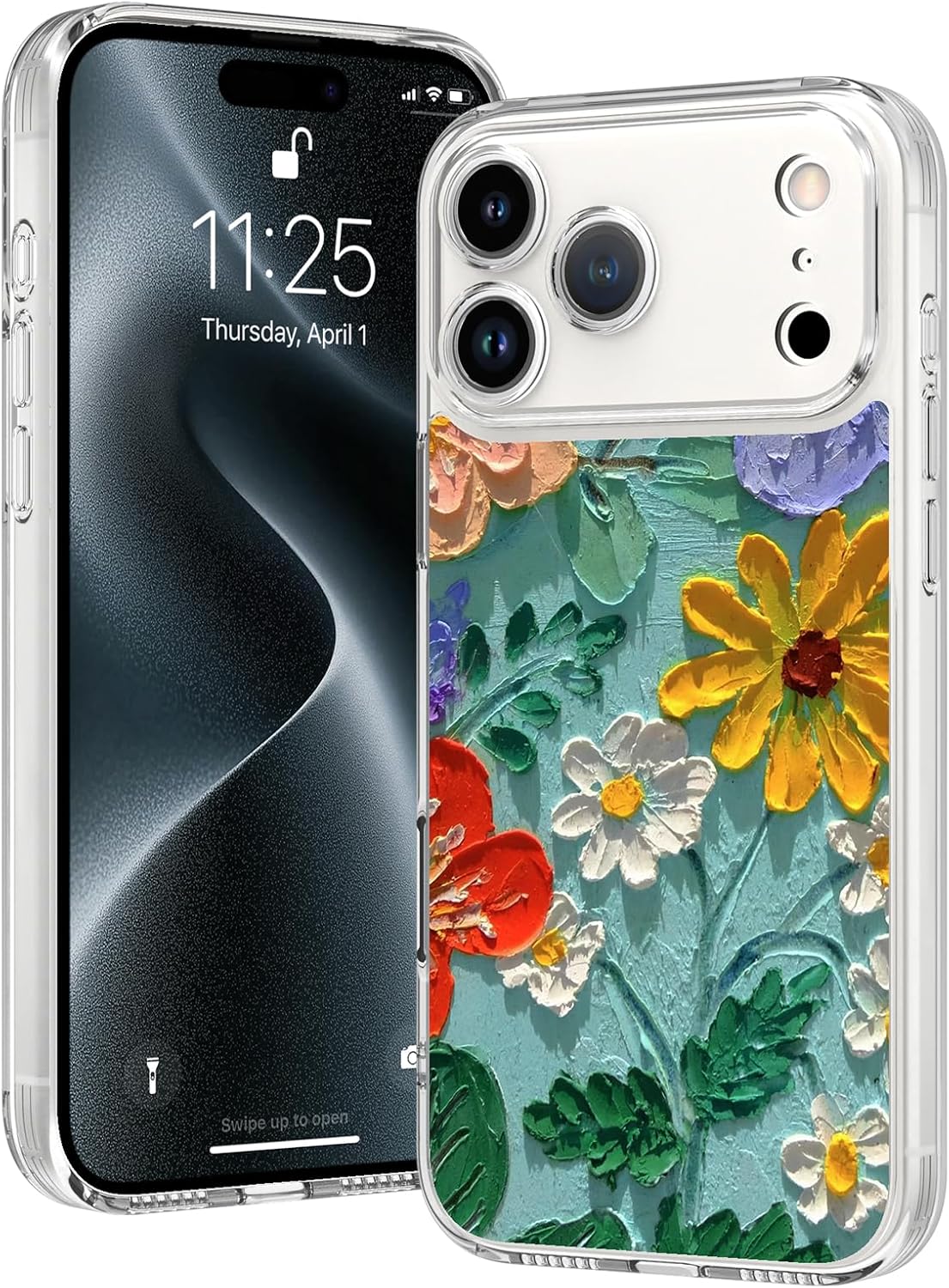 OOK Magnetic for iPhone 16 Pro Max Case, Clear Cute Flowers Floral [Not Yellowing][Screen Protector] [ MagSafe Compatible ] with Full Camera Lens Military-Grade Protected, Flowers Vines (6.9")