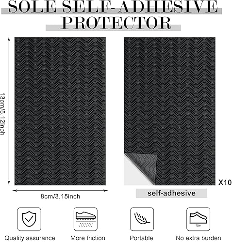 Miniatura 2 de 10 empuñaduras para zapatos en la parte inferior de los zapatos de 3.1 x 5.1 pulgadas, almohadillas antideslizantes antideslizantes para zapatos,