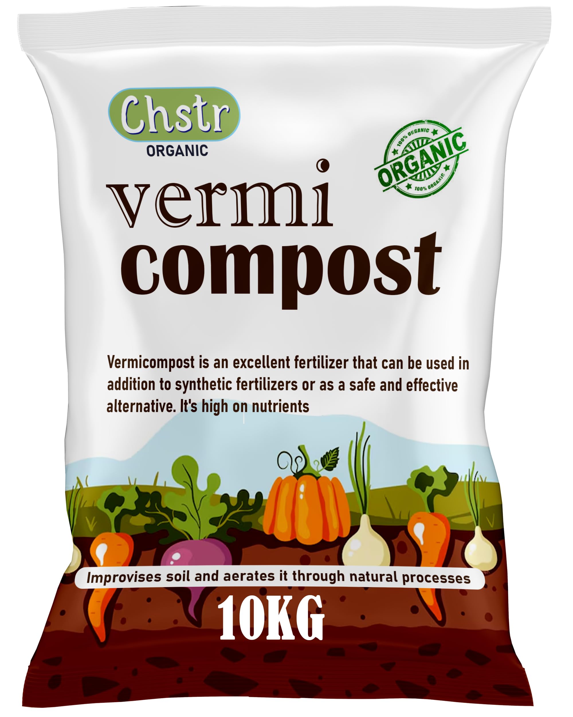Chstr Vermicompost for Plants 10kg | Organic Manure for Plants | Fertilizer for Home Gardening | Soil Mix for Pot Plants | Compost Garden Soil Enriched Potting Soil Natural Booster for Flowering Plant (B0CBSCNQBX) Amazon Price History, Amazon Price Tracker