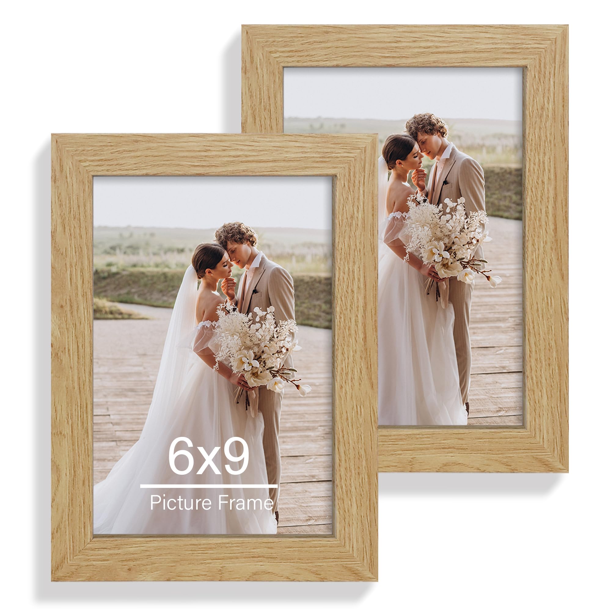Amazon.com - Hongkee 6x9 Picture Frame Set of 2, Made of Real