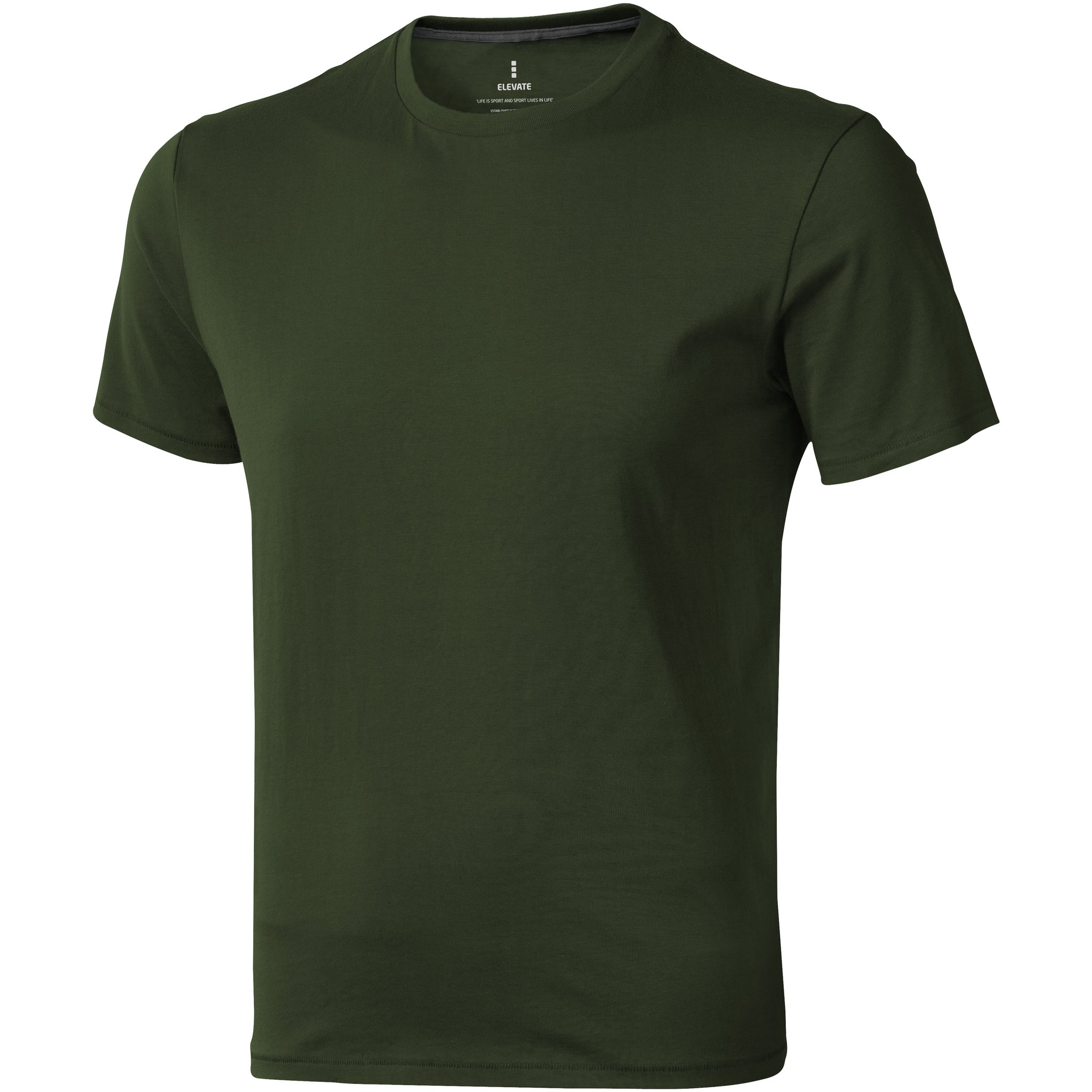 Elevate Unisex Verde Militare T-Shirt Nanaimo A Manica Corta Da Uomo