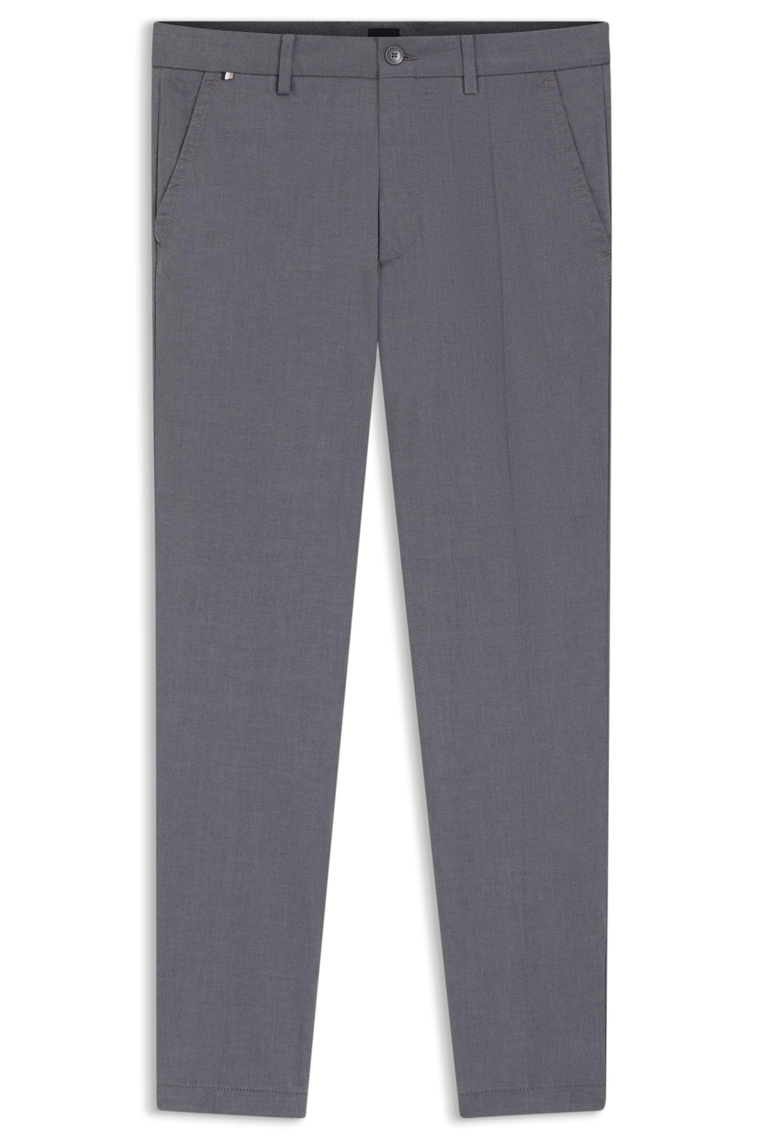 BOSS Herren H-Kaiton1 Slim-Fit Hose aus strukturierter Stretch-Baumwolle