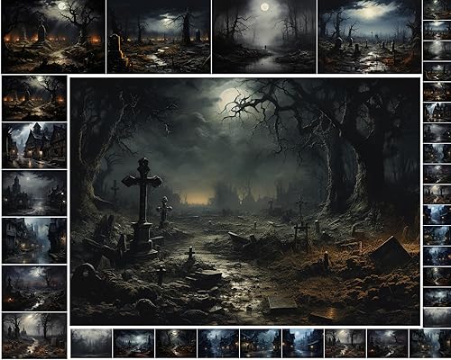 Miniatura 3 de Decoupage - Paquete de papel (35 hojas de 6 x 8 pulgadas), diseño de brujas místicas FLONZ, tarjetas de ilustración de Halloween, para decoupage,