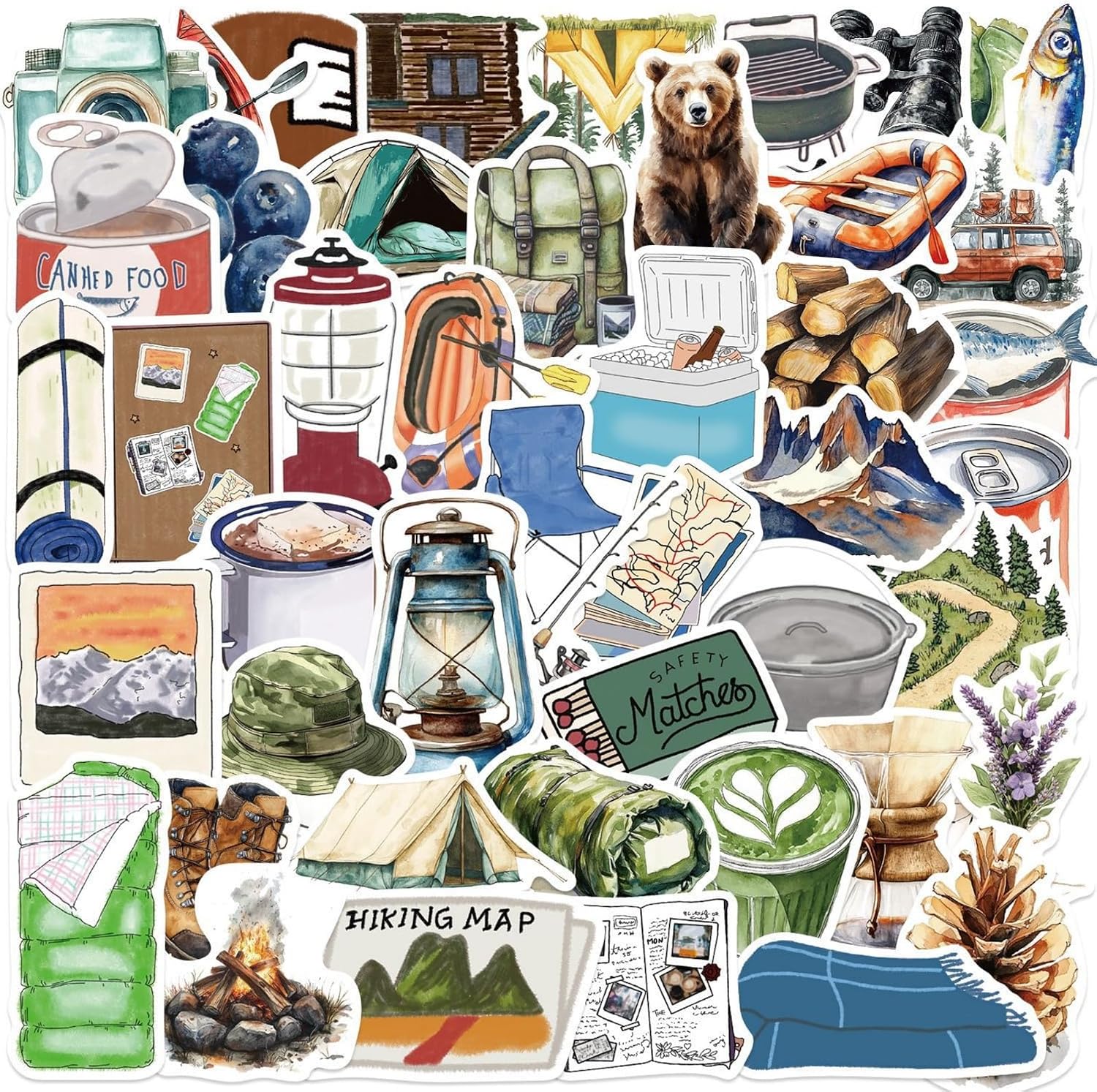 Amazon.com: 50PCS Hiking Adventure Stickers, Outdoor Camping Stickers ...