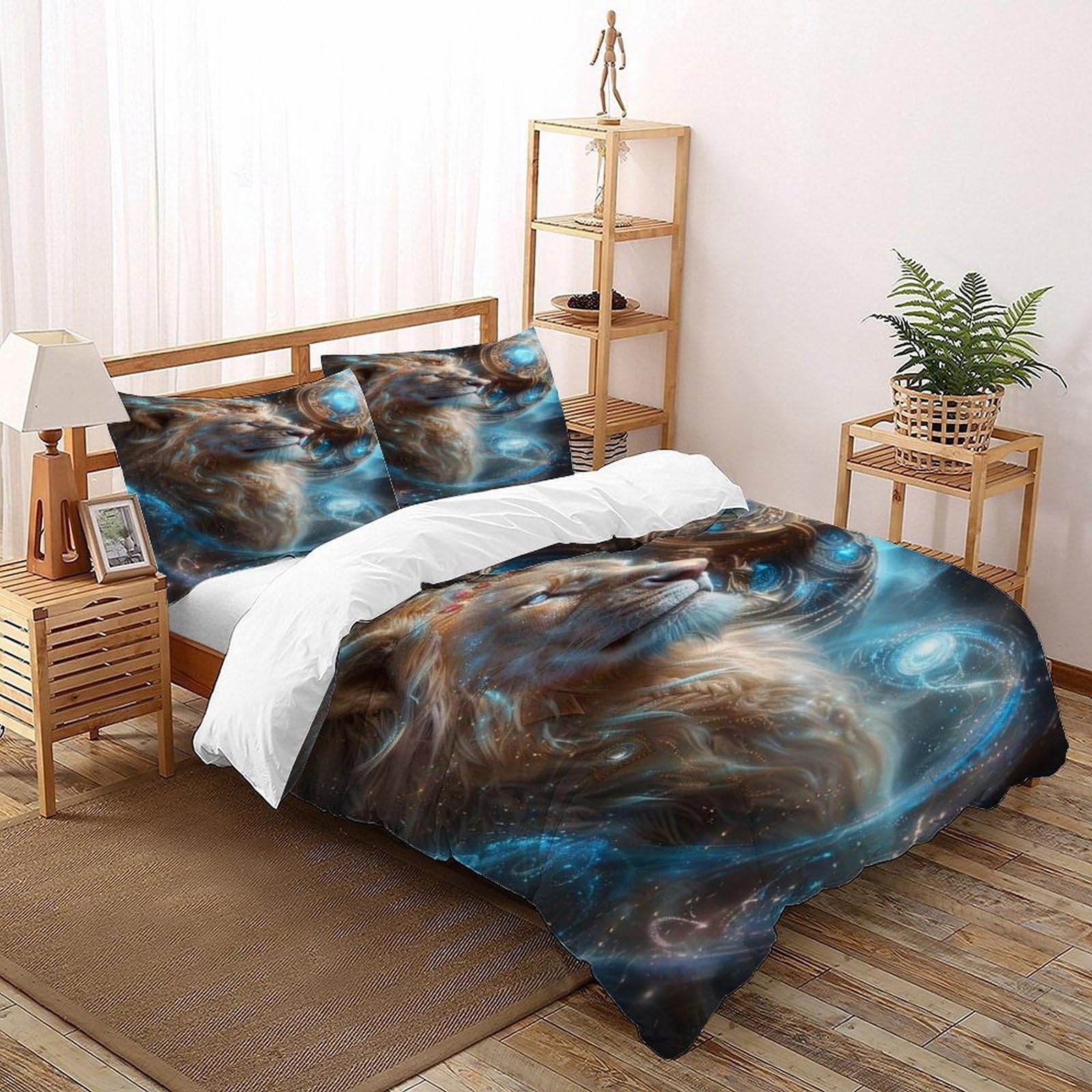 Housse de couette 200x200 savane avec 2 taies d'oreiller en microfibre
