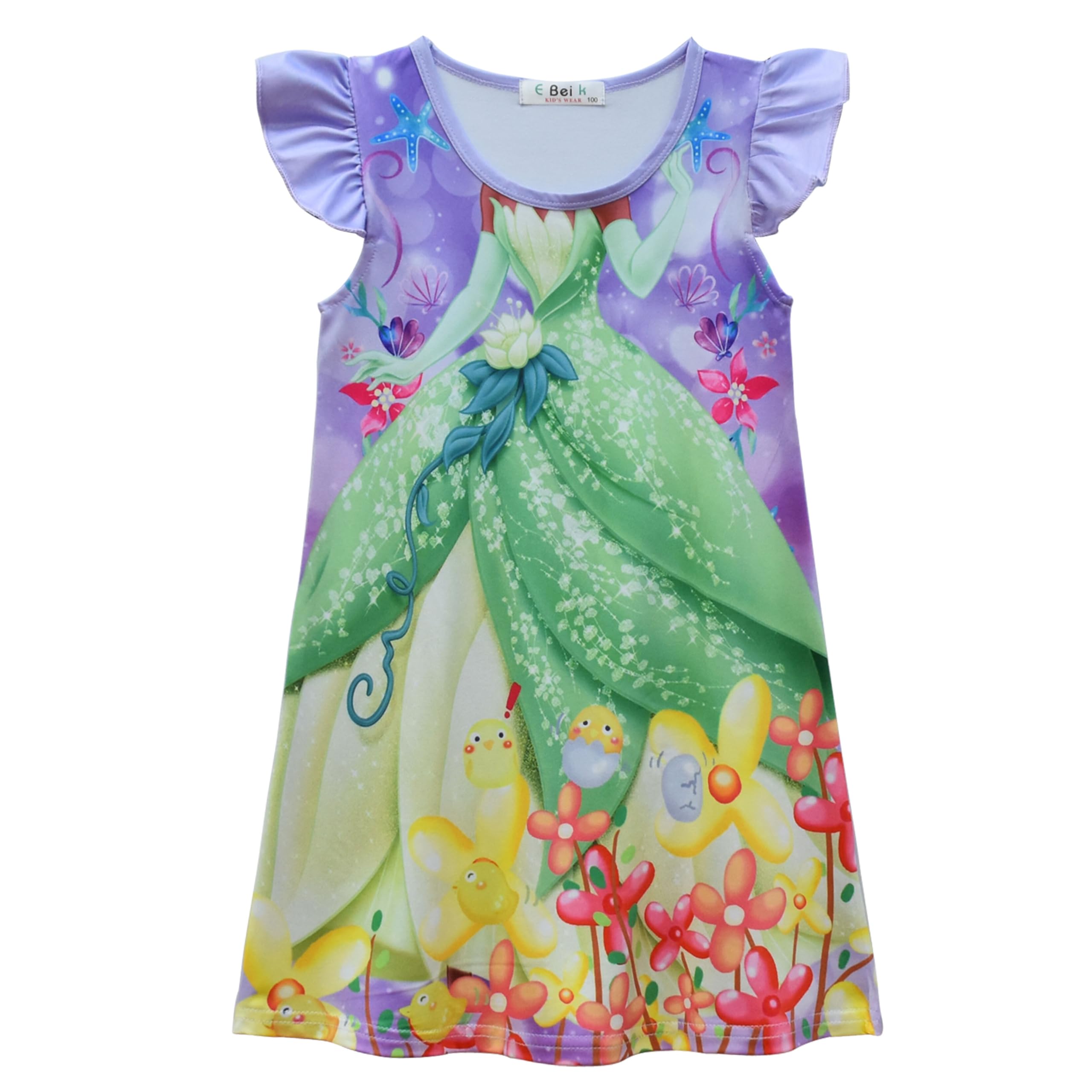 AOVCLKID Little Girls Princess Costume Girls Casual Cartoon Printed Dress