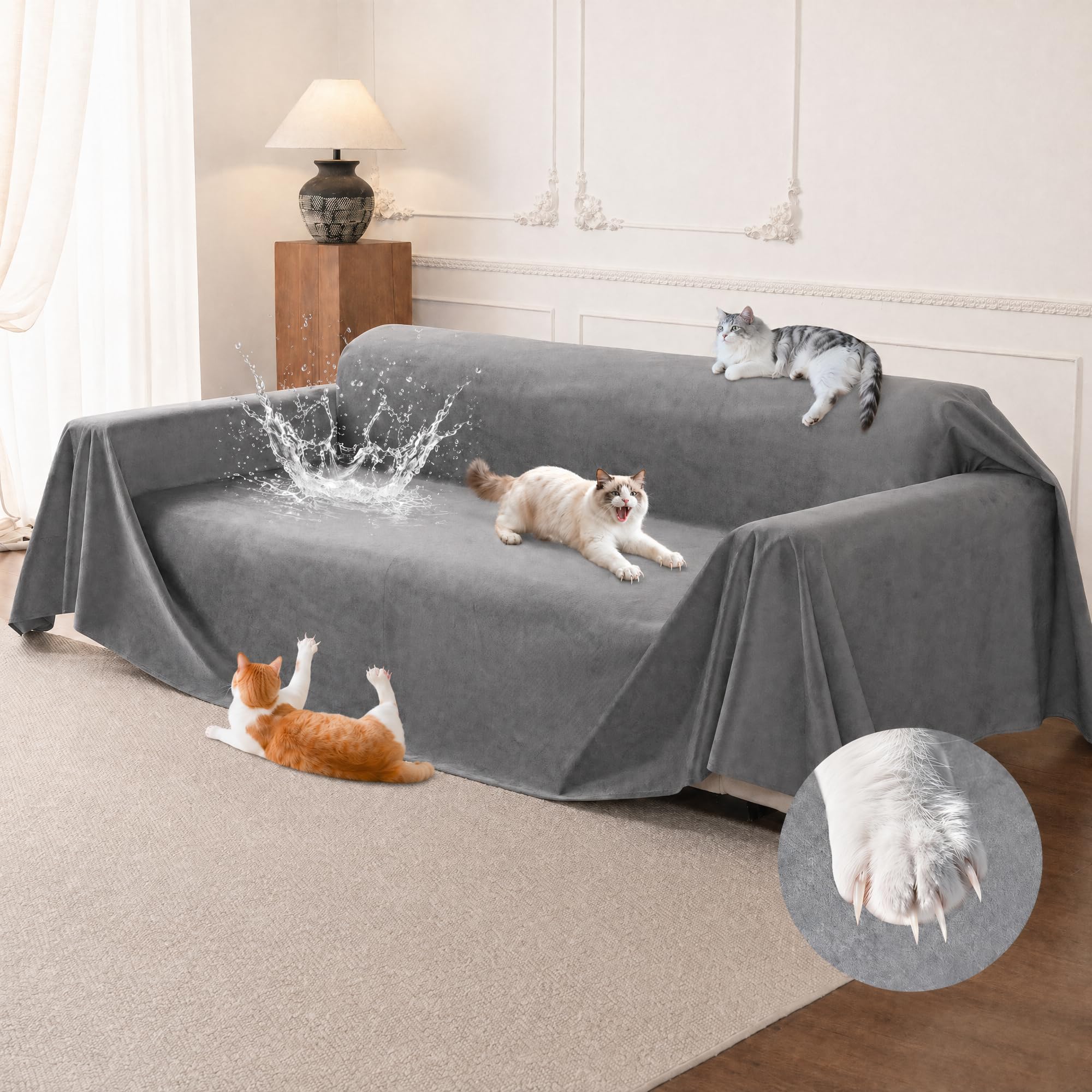 LOllON Velvet Couch Cover