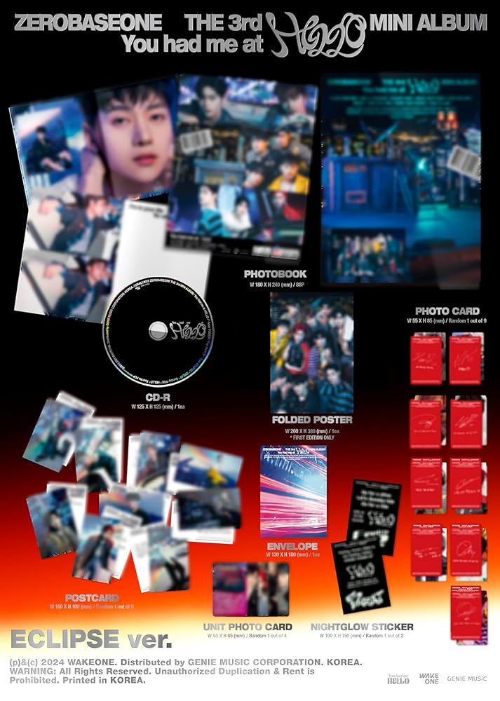 K-POP・アジア ZB1 You had me at HELLO(ECLIPSE ver.) ZEROBASEONE You had me at Hello 3rd Mini Album 3 Version SET