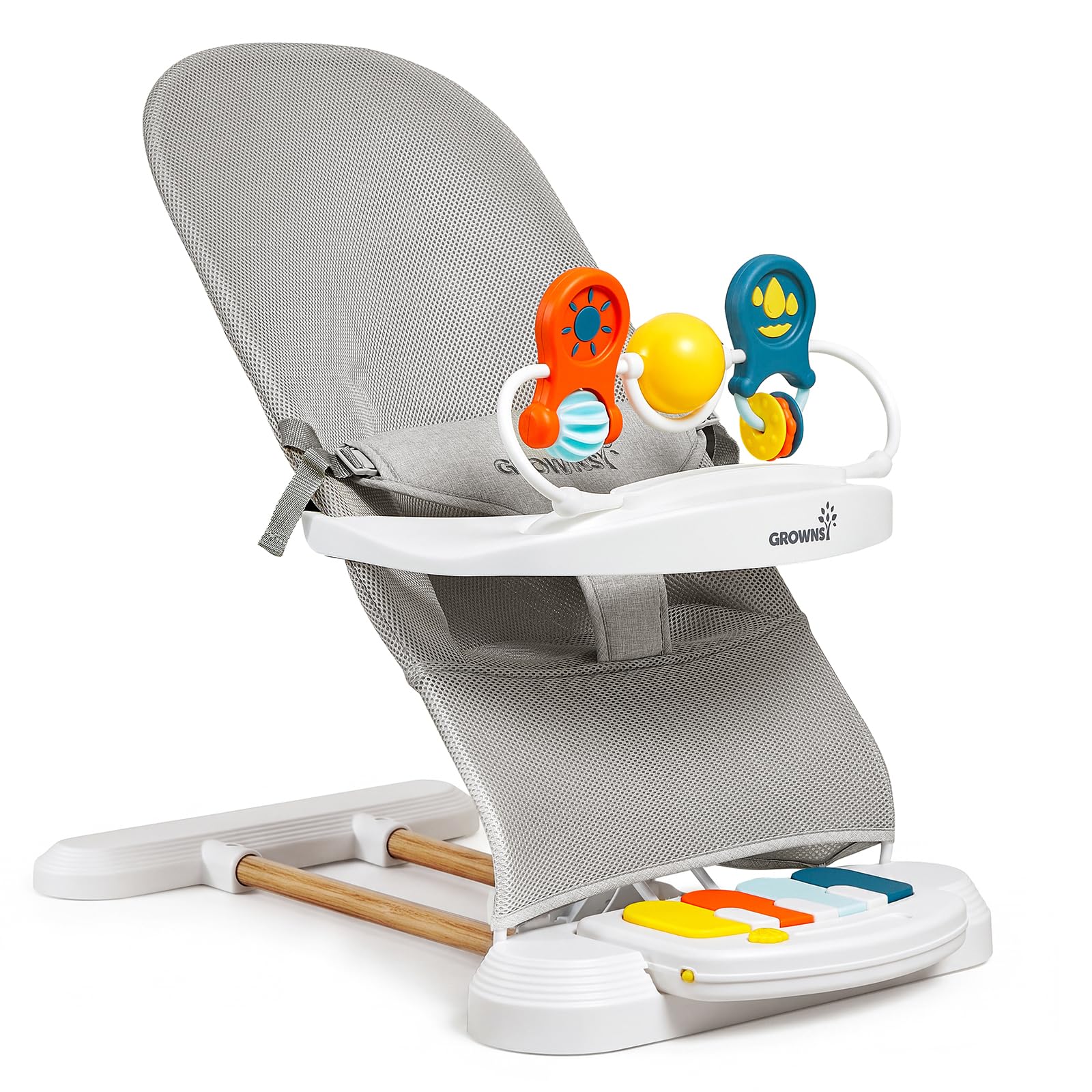 GROWNSY Baby Bouncer with 3 Recline Positions, Bouncer Seat for 0-6 Months