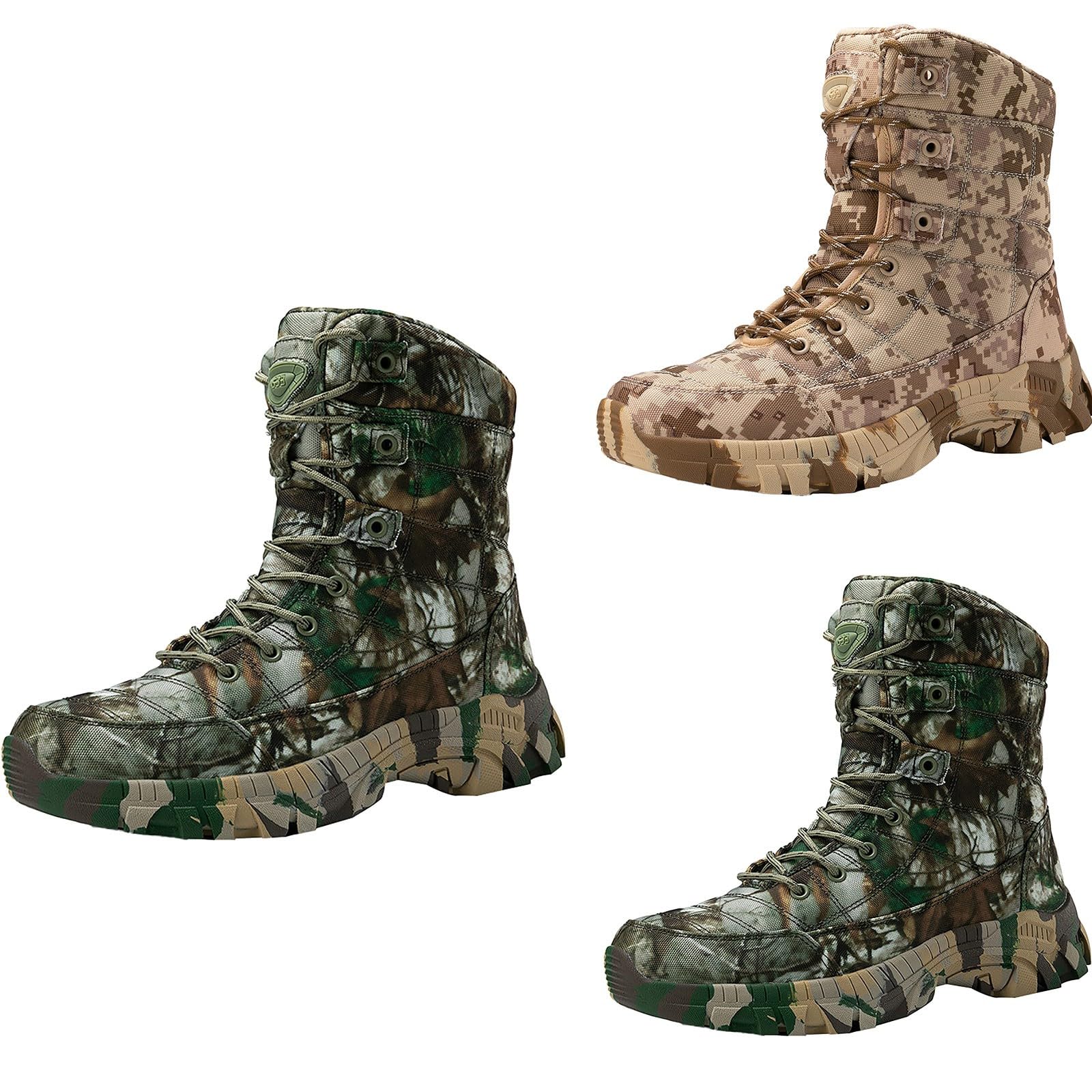 Wanderschuhe für Herren, wasserdicht, Netzstoff, Schlupfschuhe, breite Passform, Joggingschuh, Sport, atmungsaktiv, Camouflage, Armee, Kampfstiefel, hoher Knöchel, Schnürung, Wildnis, Wanderstiefel