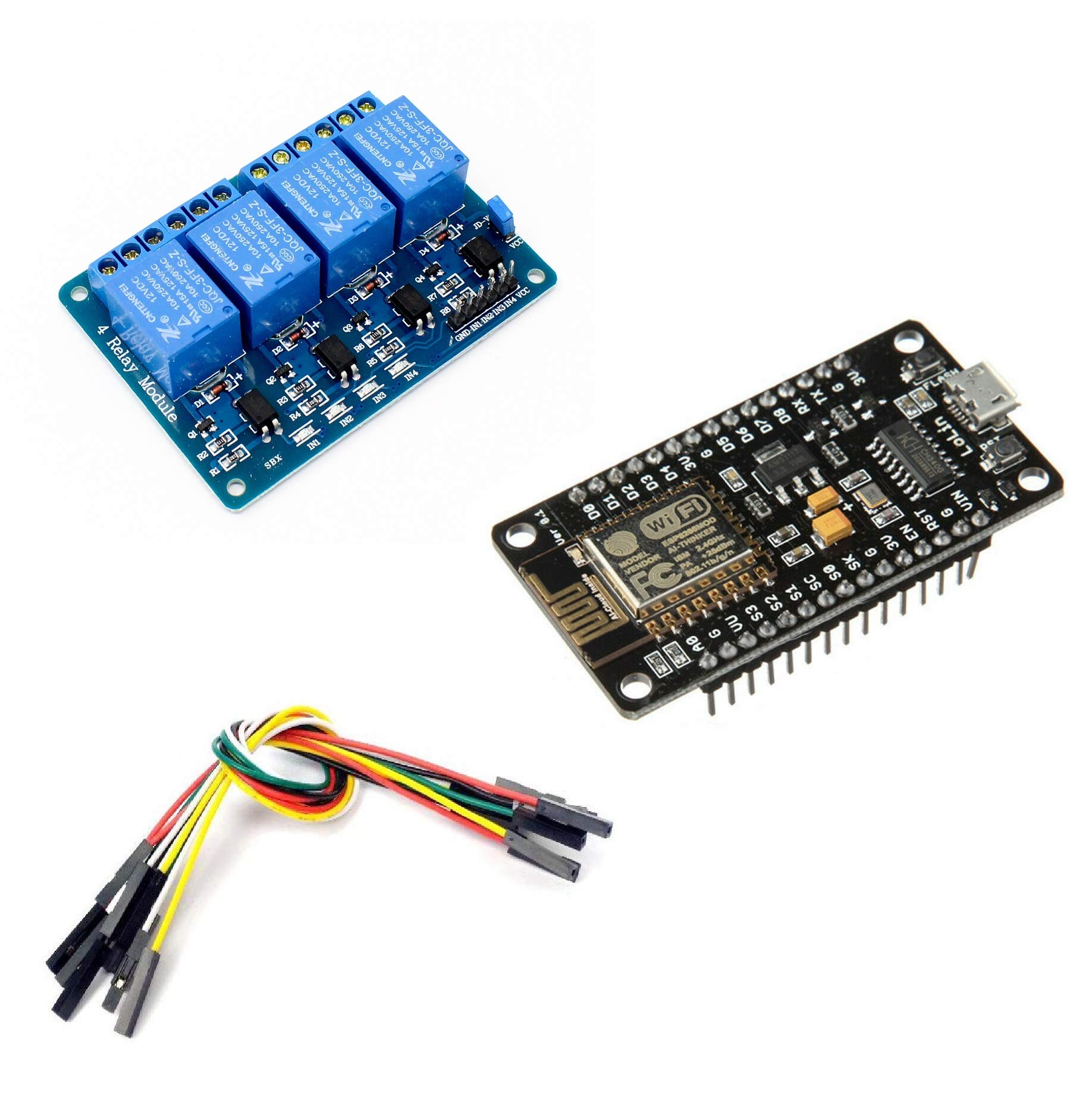 See full amazon price history chart for Robotbanao 4-Channel 5V Relay Module With Optocoupler+NodeMCU ESP8266 Lua Amica Development Board+200mm (20cm) Female To Female DuPont Jumper Wires 10 pcs-Combo Robotbanao 4-Channel 5V Relay Module With Optocoupler+NodeMCU ESP8266 Lua Amica Development Board+200mm (20cm) Female To Female DuPont Jumper Wires 10 pcs-Combo (B08TMMRGHQ) Amazon Price History, Amazon Price Tracker