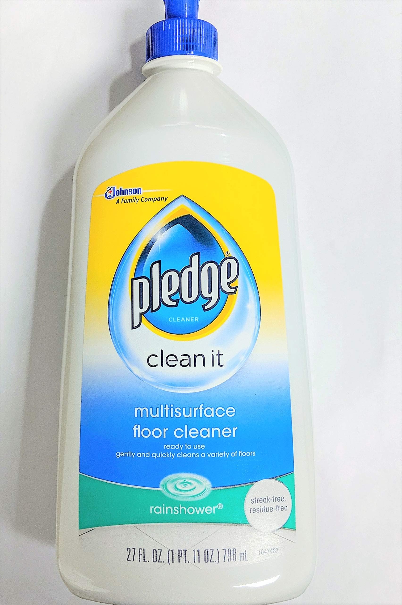 PledgeMultisurface Floor Cleaner - Rainshower Scent - Net Wt. 27 Fluid Ounces (798 Milliliters) Per Bottle - Pack of 2 Bottles