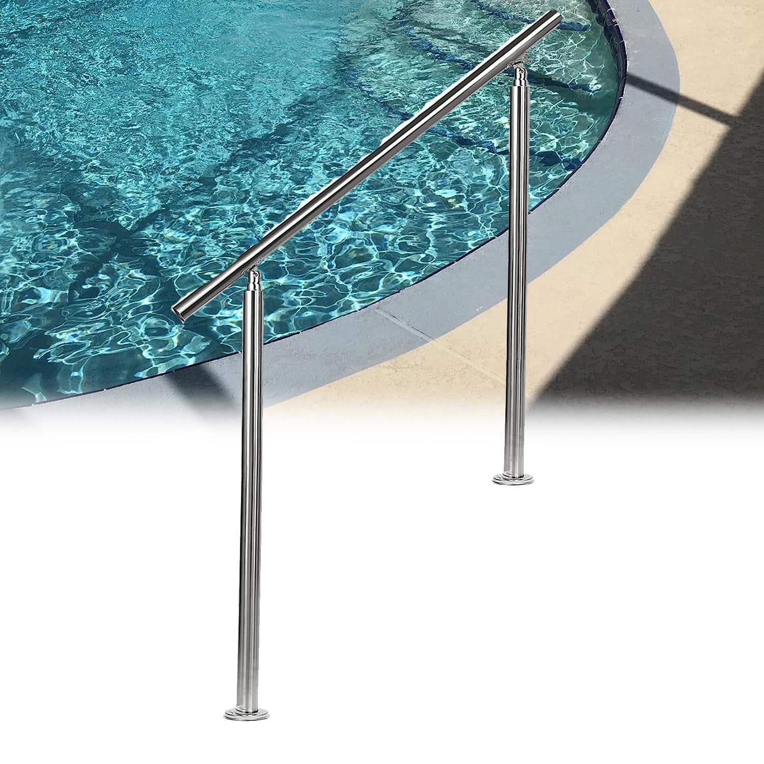 Barre d'appui pour piscine en acier inoxydable 304 haute résistance avec poignée antidérapante