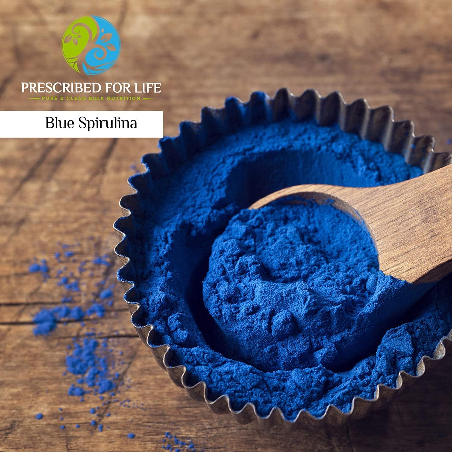 Prescribed For Life Blue Spirulina Powder, Pure Vegan Superfood, Gluten Free, Natural, Non GMO, Blue Algae Powder (Phycocyanin), Packed with Protein, Vitamins & Antioxidants (56g)