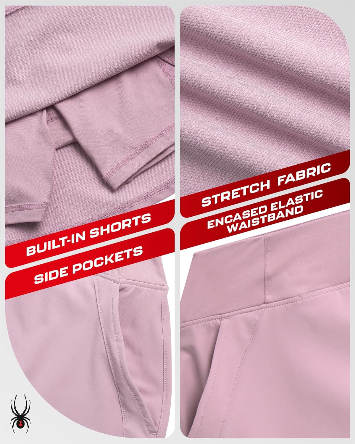 Spyder Womens Skort - Athletic Stretch Mini Skorts for Women - Performance Skirt with Built in Shorts for Golf and Tennis - Image 5