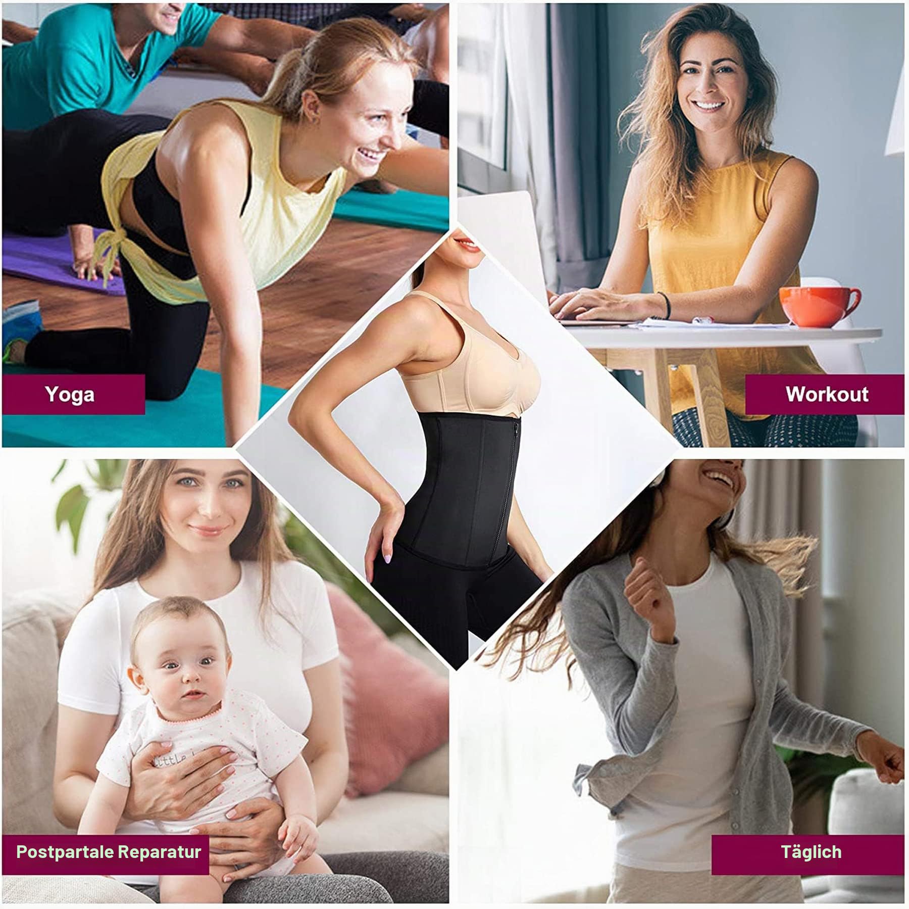 KUMAYES Korsett Damen Waist Trainer Cincher Korsage Taillenformer Bauchweggürtel Corsage Shapewear Damen bauchweg