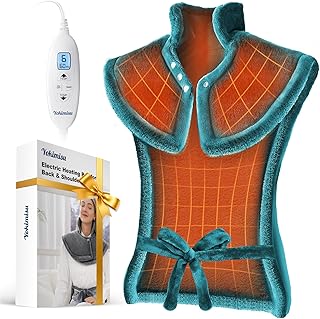 Heating Pad for Neck and Shoulders and Back | 2.5lb Weighted Heat Pad 24"x33" | Large Electric Wearable | Fast Heating, ETL Certified | Gifts for Women, Men, Mom, Dad (Teal)