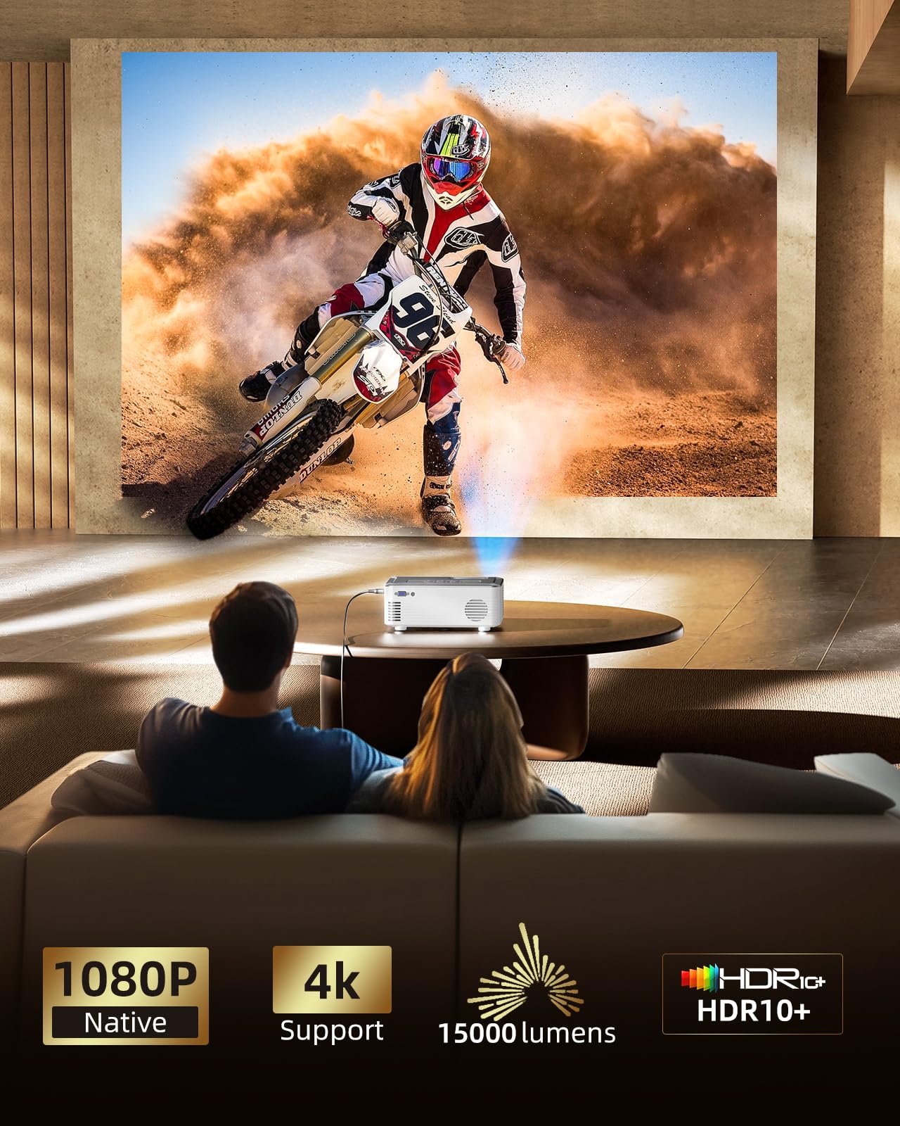 プロジェクター 小型 20000LM 5GWiFi 1080PフルHD 4K対応