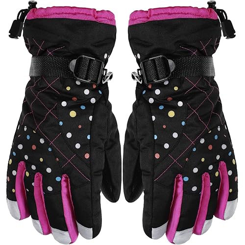 Women Winter Ski Gloves Waterproof Windproof Snow Gloves Warm Snowboard Gloves for Cold Weather Outdoor Activities