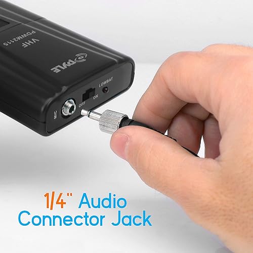 Miniatura 4 de Pyle sistema de micrófono inalámbrico con transmisor de petaca, de mano, micrófono de solapa y micrófonos con audífonos