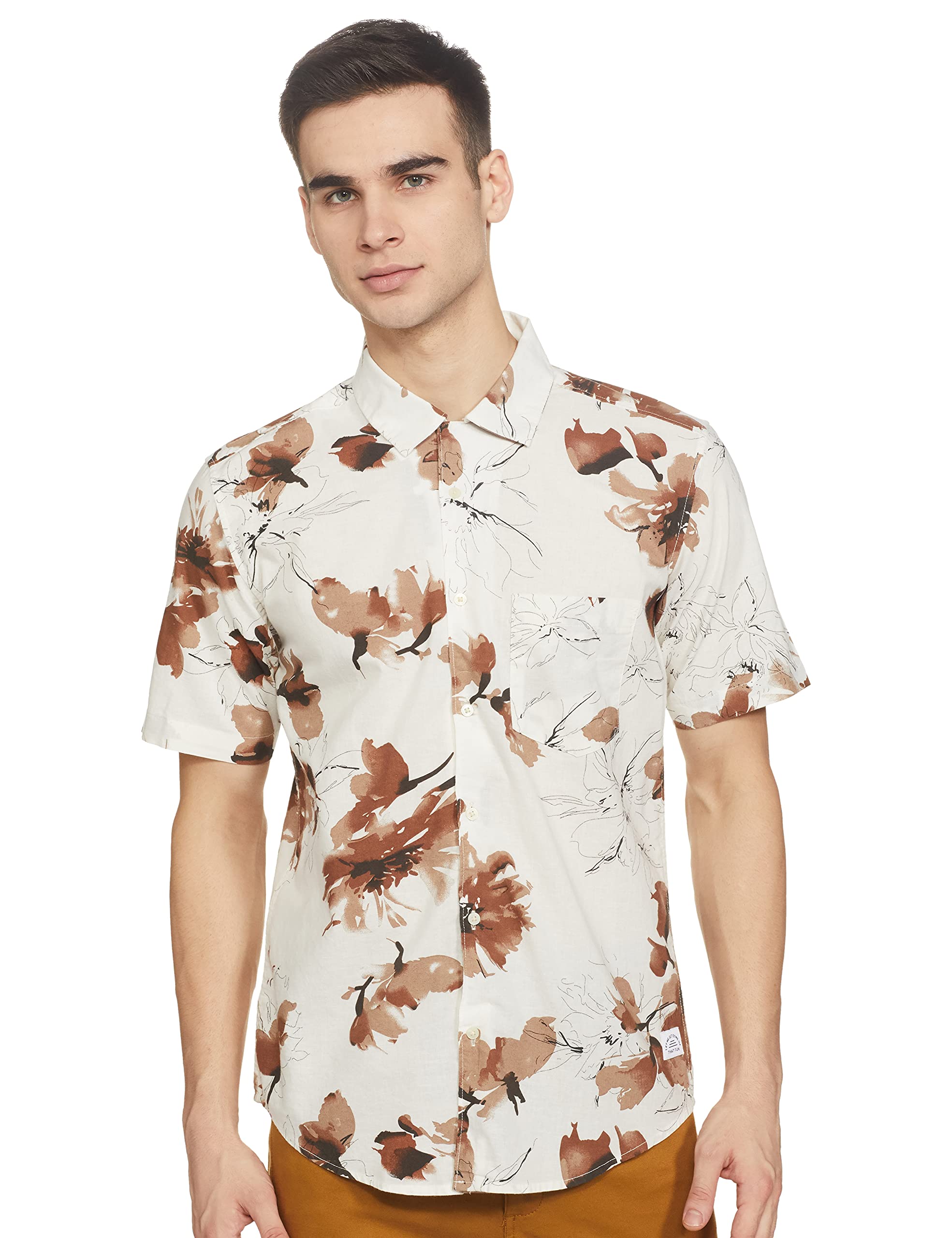 DiverseMen's Floral Slim Fit Casual Shirt