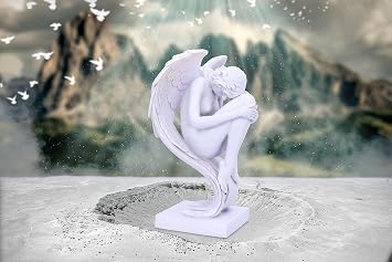 العدو الآن الملائكة التأمل، أبيض، 28 سم